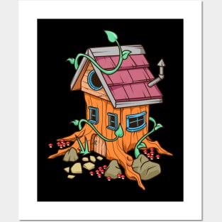 Fairy house in tree stump - Fairycore Posters and Art